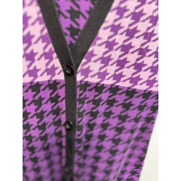 Vintage Sweater Project Purple Cardigan Sweater Classic Style Cotton Medium - Picture 3 of 8